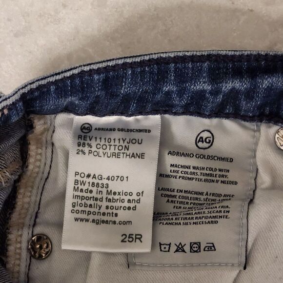 AG Adriano Goldschmied The Stilt Cigarette Jeans Women Sz 25 R Blue Skinny Denim - Picture 6 of 7